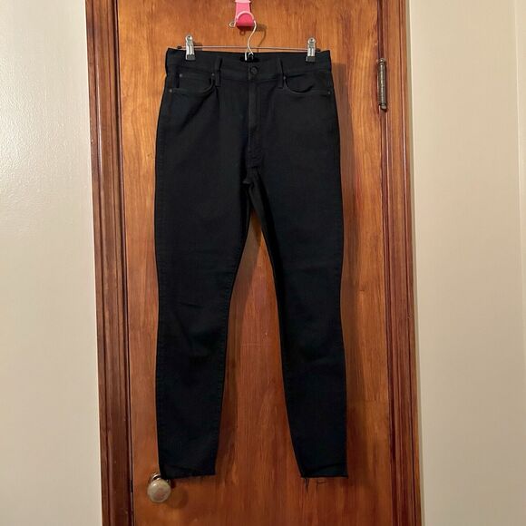 Mother Jeans Black Stunner Zip Ankle Step Fray Not Guilty Denim Womens Size 30 - Picture 2 of 15